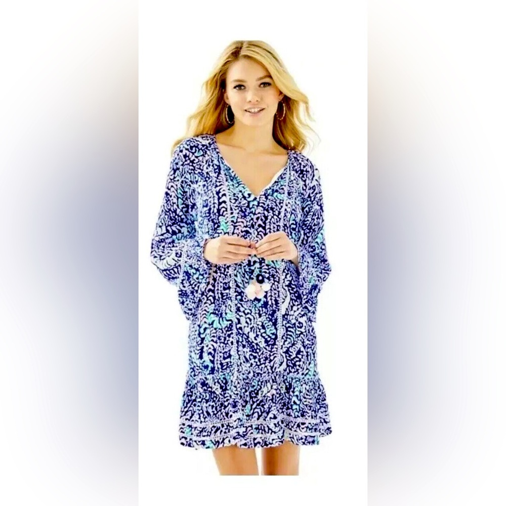 Lilly Pulitzer Blue and White Mini Dress